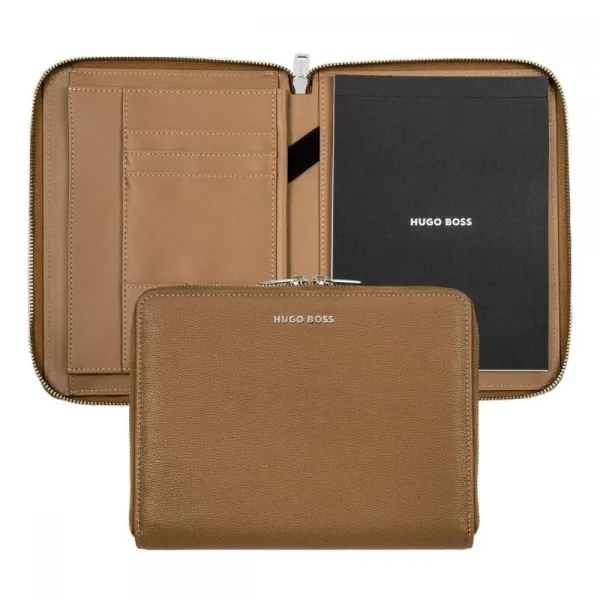 Ντοσιέ hugo boss conference folder zip pure iconic a5 camel - Hugo boss