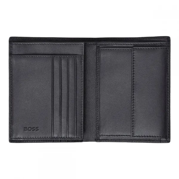 πορτοφόλι δερμάτινο hugo boss vertical flap classic grained black - Hugo boss