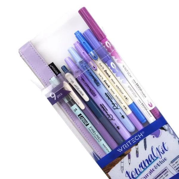σετ writech journal kit lilac & blue 9 τεμάχια σε κασετίνα - Writech