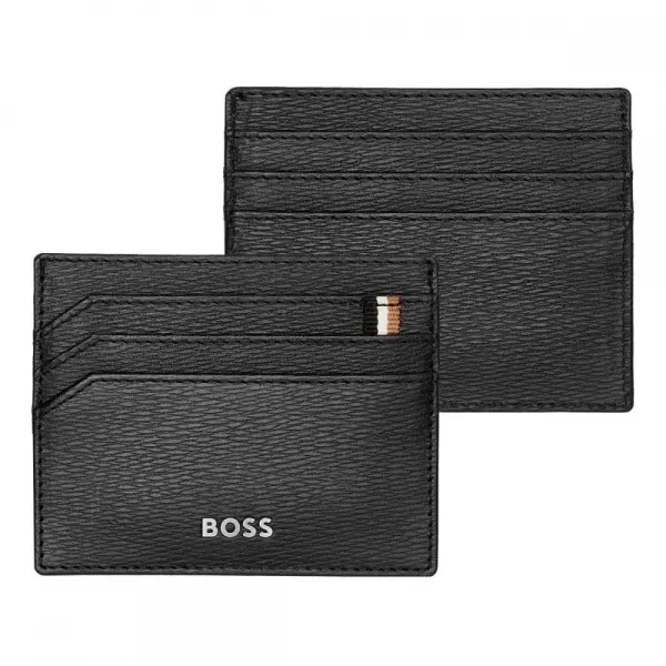 Καρτοθήκη δερμάτινη hugo boss iconic black - Hugo boss