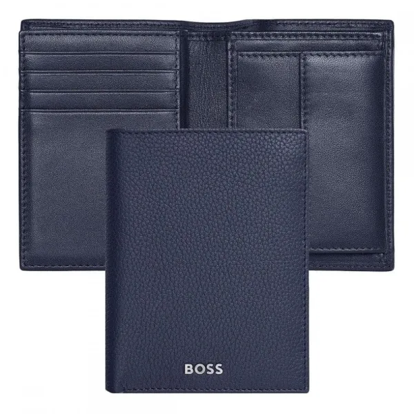 πορτοφόλι δερμάτινο hugo boss classic grained navy - Hugo boss
