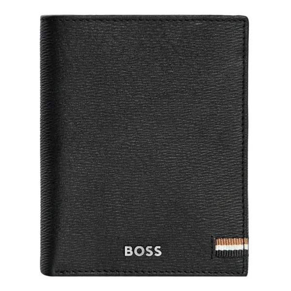 πορτοφόλι - καρτοθήκη δερμάτινο hugo boss iconic black - Hugo boss
