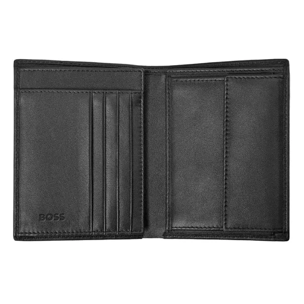 πορτοφόλι - καρτοθήκη δερμάτινο hugo boss iconic black - Hugo boss