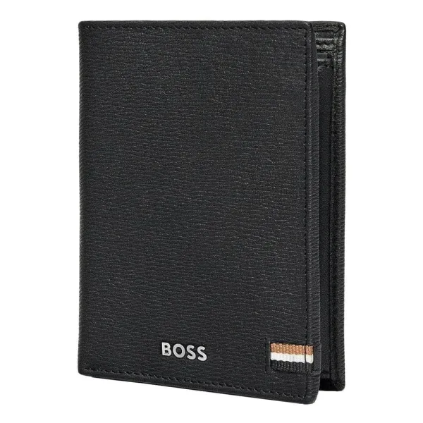 πορτοφόλι - καρτοθήκη δερμάτινο hugo boss iconic black - Hugo boss