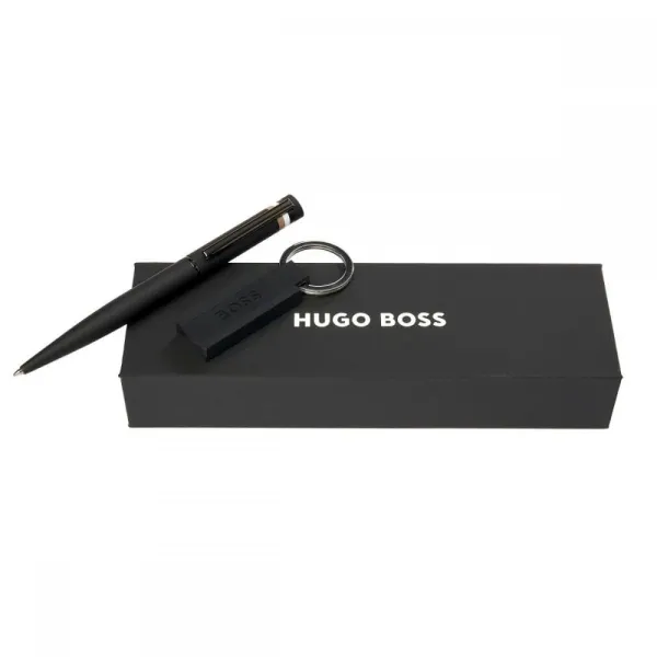 σετ στυλό και μπρελόκ hugo boss edge keyring and loop iconic ballpoint - Hugo boss
