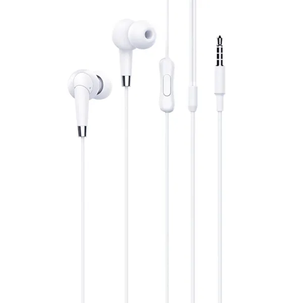 Ακουστικά hoco - wired earphones amazing (m58) - jack 3.5mm stereo hi-fi with microphone 1.2m - white - Hoco