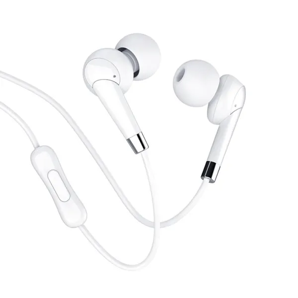 Ακουστικά hoco - wired earphones amazing (m58) - jack 3.5mm stereo hi-fi with microphone 1.2m - white - Hoco