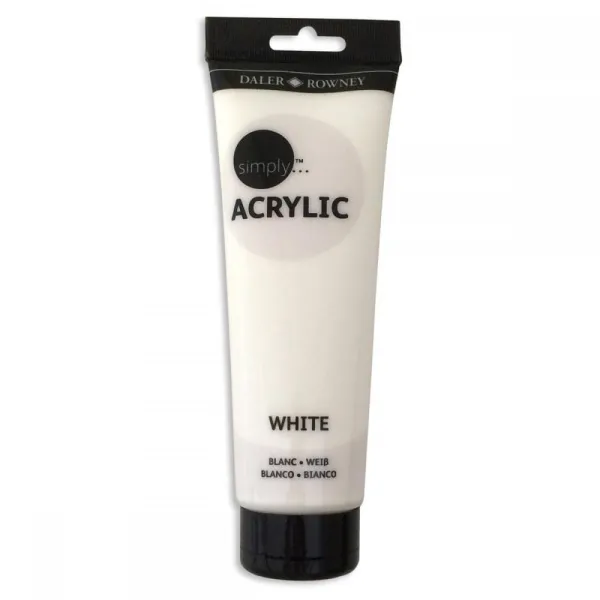Ακρυλικό daler rowney 250ml simply acrylic white - Daler rowney