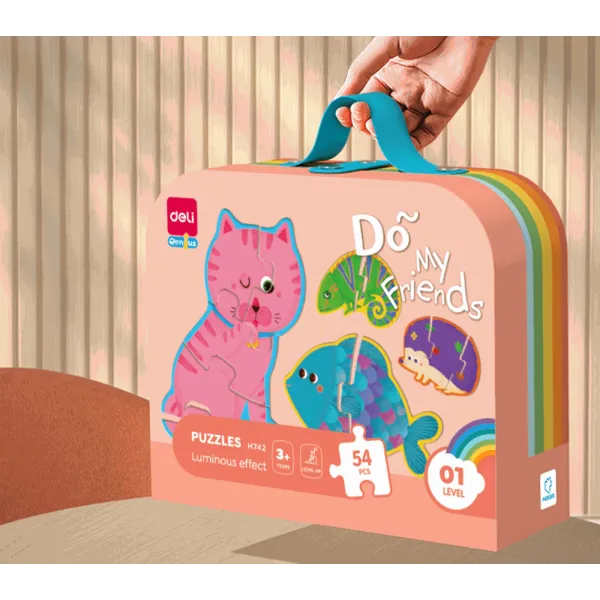 παζλ deli σε βαλιτσάκι dinosaur family 89 κομμάτια 4+ - Deli