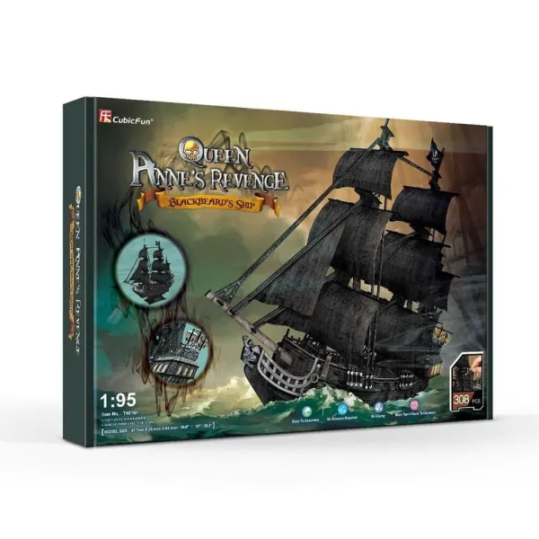Κατασκευή 3d puzzle queen anne's revenge large cubic fun 328 τεμάχια 10+ - Cubic fun