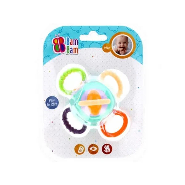 παιχνίδι αφής bambam rattle ball 6m+ - Bambam