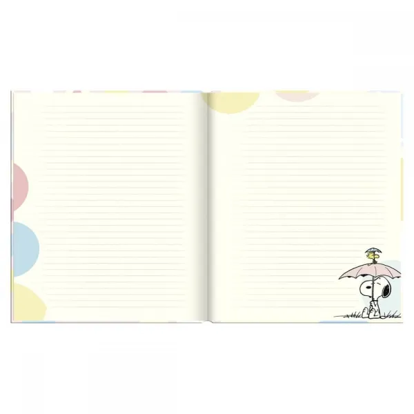 σημειωματάριο premium paper snoopy σκληρό εξώφυλλο με λάστιχο 17x21cm pastel dots - Premium paper