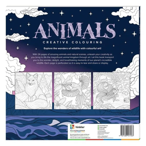 Μπλοκ ζωγραφικής hinkler artmaker animals creative colouring βοοκ - Hinkler