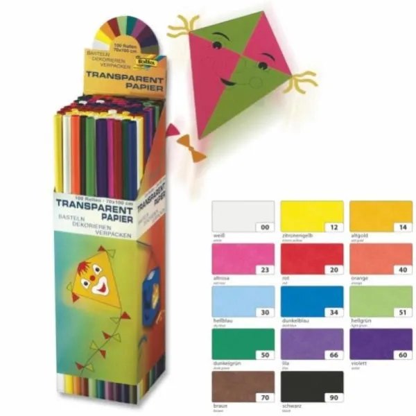 χαρτί χαρταετού folia 70x100cm ανοιχτό πορτοκαλί - Folia