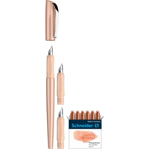 πένα schneider callissima καλλιγραφίας με 3 μύτες & αμπούλες apricot - Schneider