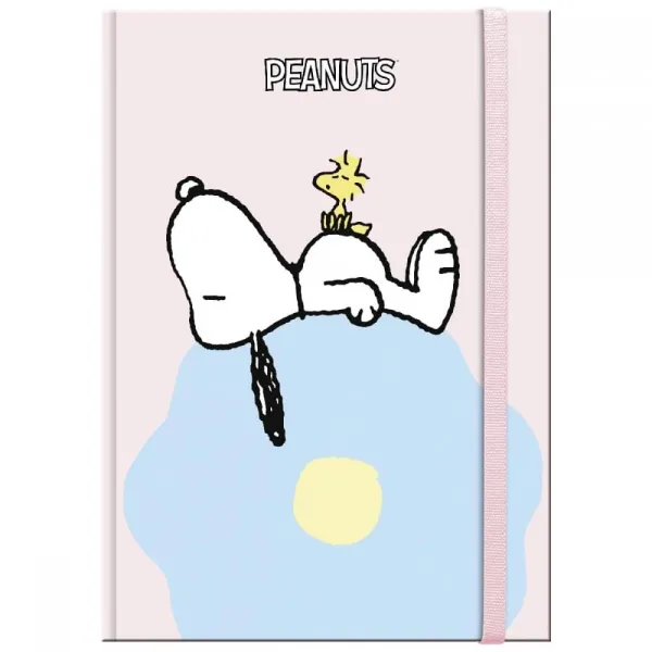 σημειωματάριο premium paper snoopy σκληρό εξώφυλλο με λάστιχο 12.5x17.5cm flower - Premium paper