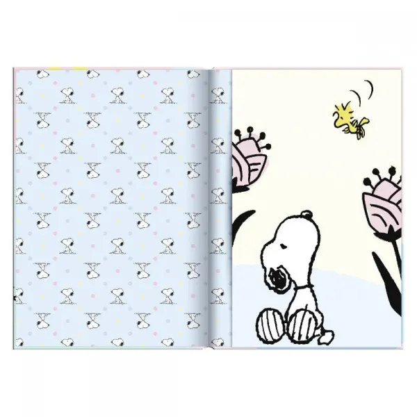 σημειωματάριο premium paper snoopy σκληρό εξώφυλλο με λάστιχο 12.5x17.5cm flower - Premium paper