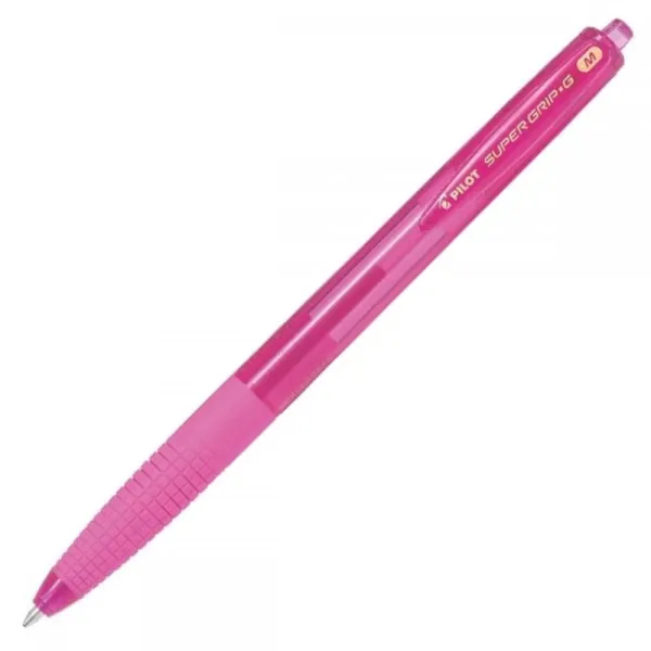 στυλό pilot supergrip g medium 1.0mm ροζ με κουμπί - Pilot