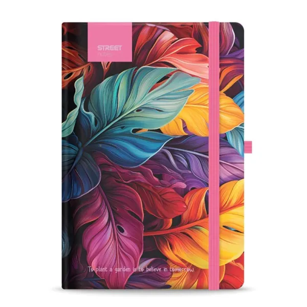 σημειωματάριο με λάστιχο street flowers petal b5 200 σελίδες ριγέ 80gr - Street
