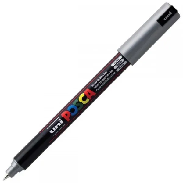 Μαρκαδόρος posca extra fine pc-1mr 0.7mm silver - Uniball