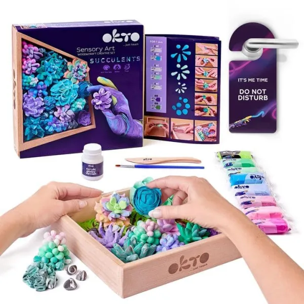 Δημιουργικό σετ κατασκευής 3d με πηλό okto succulents tenderness 14+ - Okto
