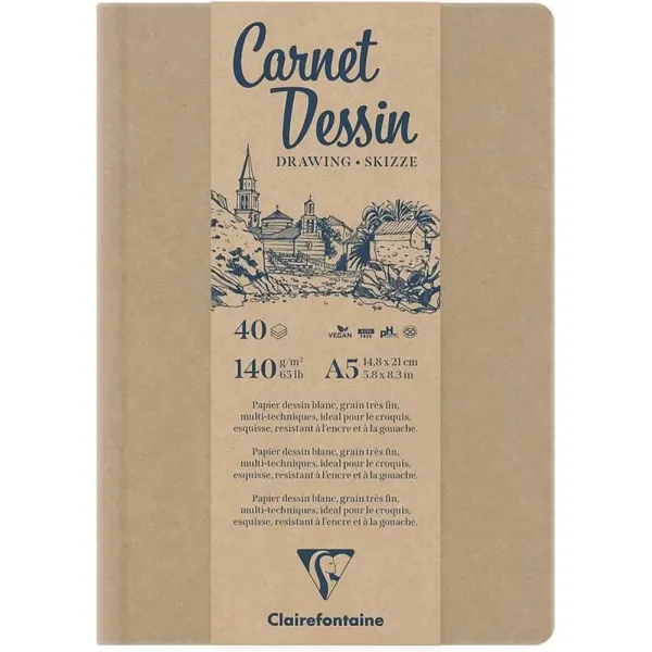 Μπλοκ clairefontaine carnet dessin a5 40 φύλλα 140gr - Clairefontaine