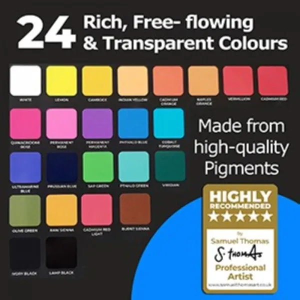 Ακουαρέλες zieler premium watercolour half pan set των 24 χρωμάτων - Zieler