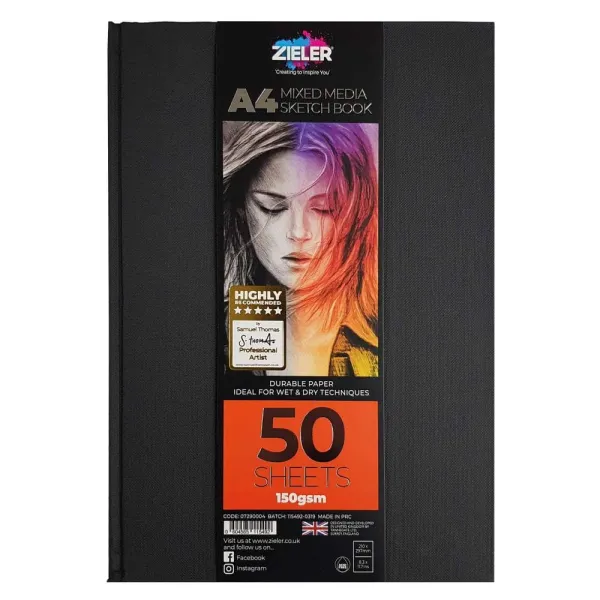 Μπλοκ zieler sketch book hardback mixed media a4 50 φύλλα 150gr. - Zieler