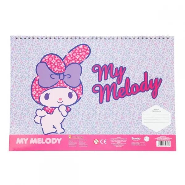 Μπλοκ ζωγραφικής 23x33cm my melody 40 φύλλα με αυτοκόλλητα - Diakakis