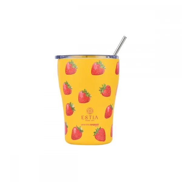 ποτήρι θερμός estia coffee mug save the aegean 350ml berry bright - Estia