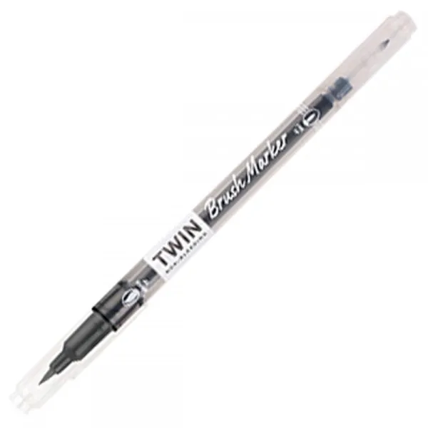 Μαρκαδόρος writech twin marker brush & fineliner water based w2001 black - Writech