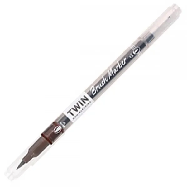 Μαρκαδόρος writech twin marker brush & fineliner water based w2001 brown - Writech