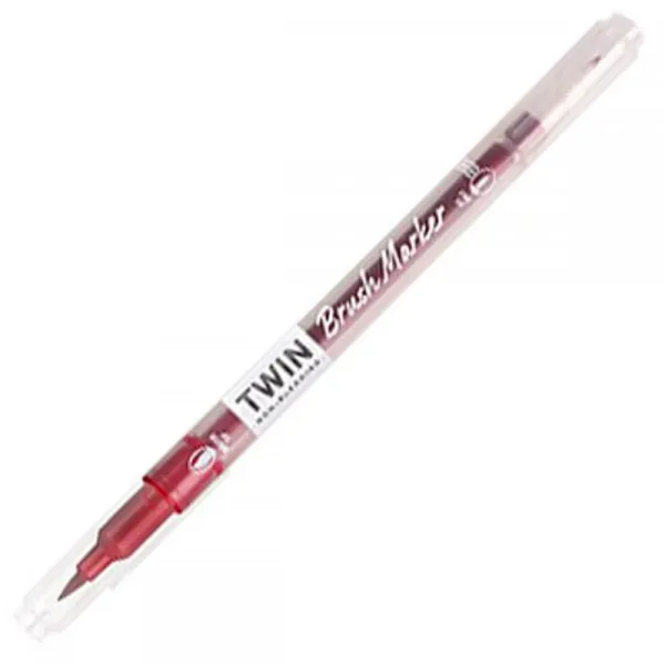 Μαρκαδόρος writech twin marker brush & fineliner water based w2001 burgundy - Writech