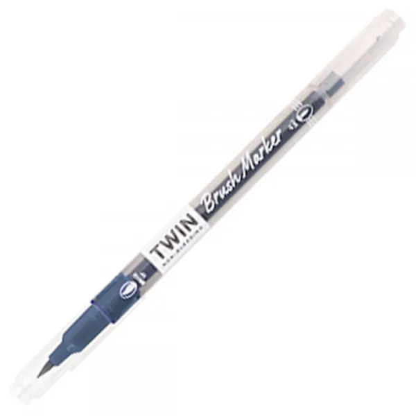 Μαρκαδόρος writech twin marker brush & fineliner water based w2001 dark blue - Writech