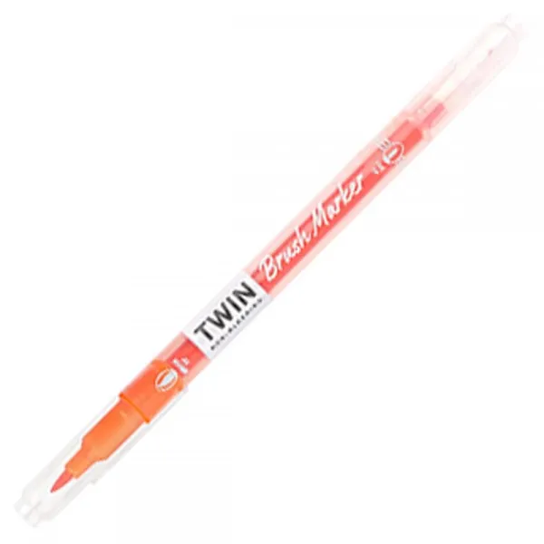 Μαρκαδόρος writech twin marker brush & fineliner water based w2001 orange - Writech