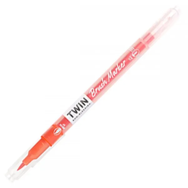 Μαρκαδόρος writech twin marker brush & fineliner water based w2001 tangerine - Writech