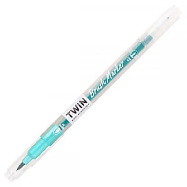 Μαρκαδόρος writech twin marker brush & fineliner water based w2001 turquoise - Writech