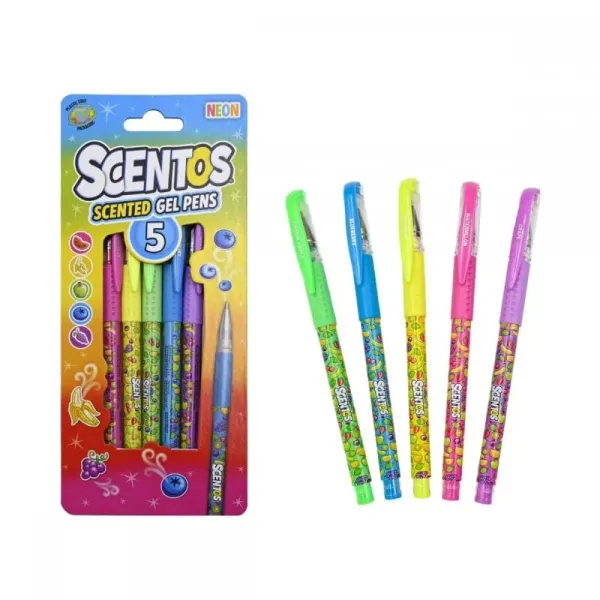 στυλό scentos gel neon 5 τεμάχια - Scentos