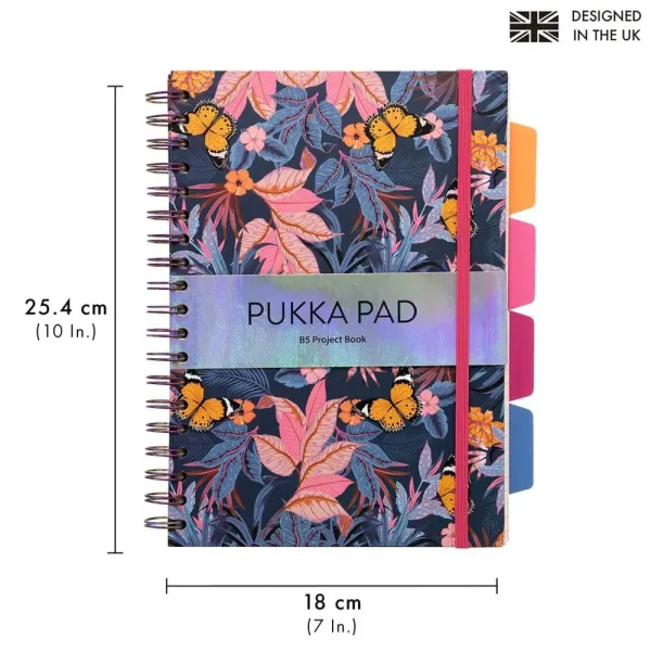τετράδιο σπιράλ pukka bloom β5 σκληρό εξώφυλλο blue - Pukka pad