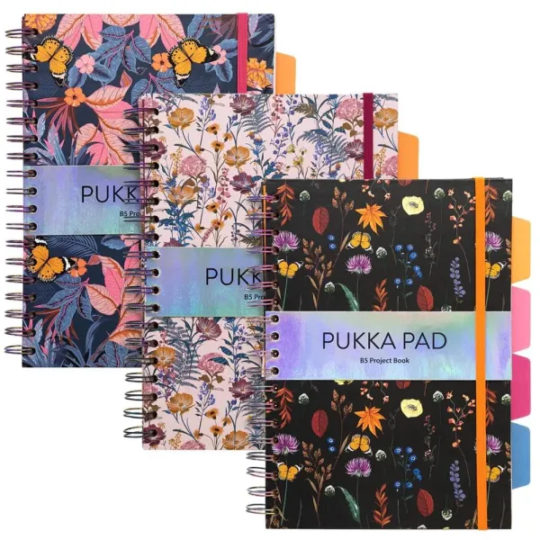 τετράδιο σπιράλ pukka bloom β5 σκληρό εξώφυλλο blue - Pukka pad