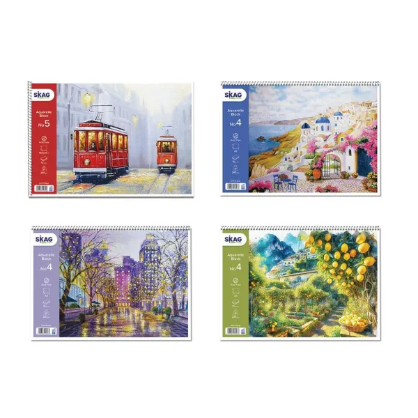 Μπλοκ skag ακουαρέλλας εποχές 30x40cm ν.4 240gr 15 φύλλα - Skag