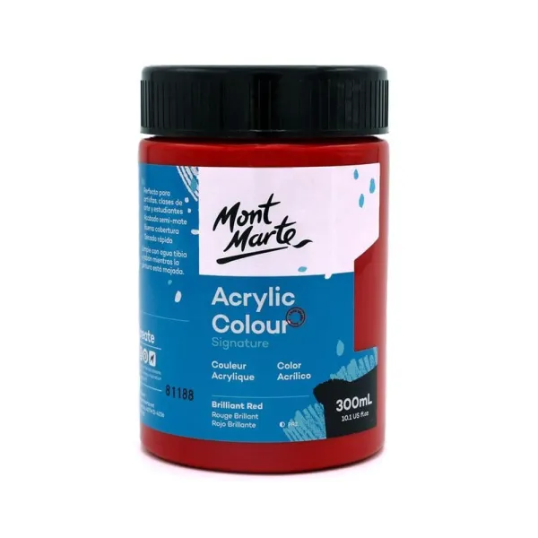 Ακρυλικό χρώμα mont marte 300ml studio acrylic brilliant red - Mont marte