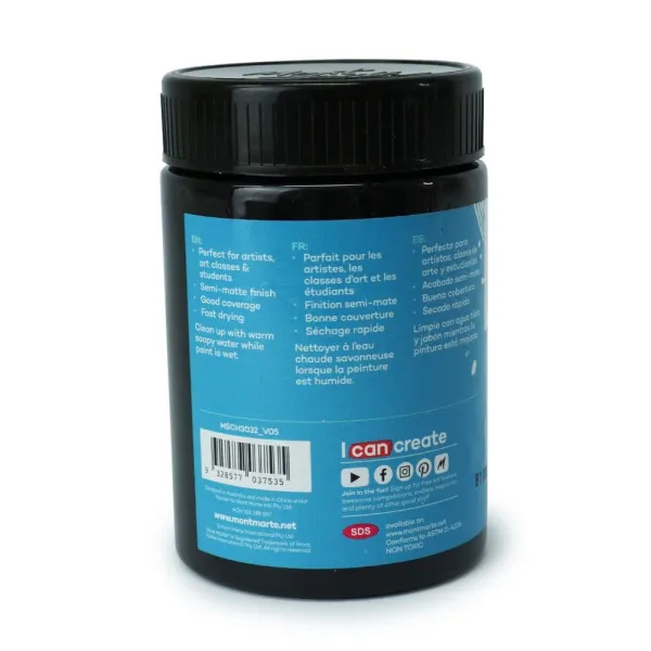 Ακρυλικό χρώμα mont marte 300ml studio acrylic lamp black - Mont marte