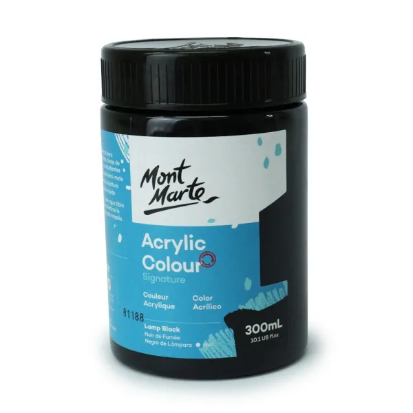 Ακρυλικό χρώμα mont marte 300ml studio acrylic lamp black - Mont marte