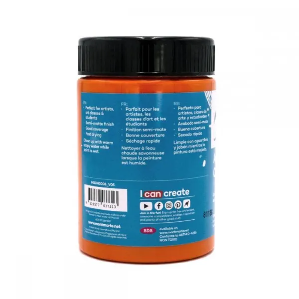 Ακρυλικό χρώμα mont marte 300ml studio acrylic orange - Mont marte