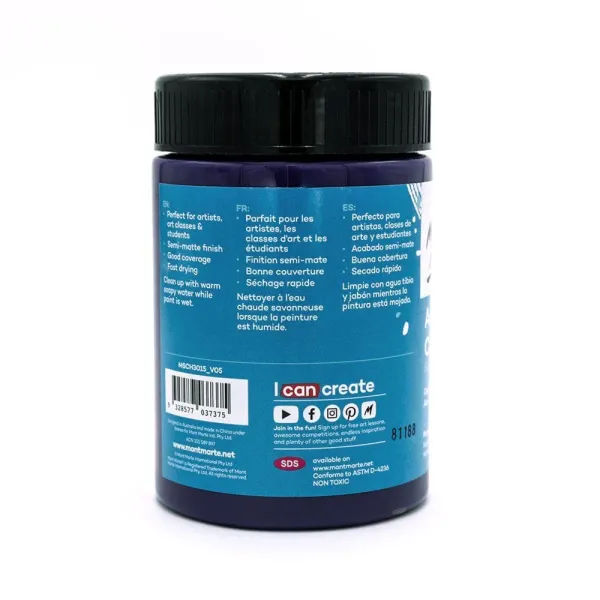 Ακρυλικό χρώμα mont marte 300ml studio acrylic purple - Mont marte