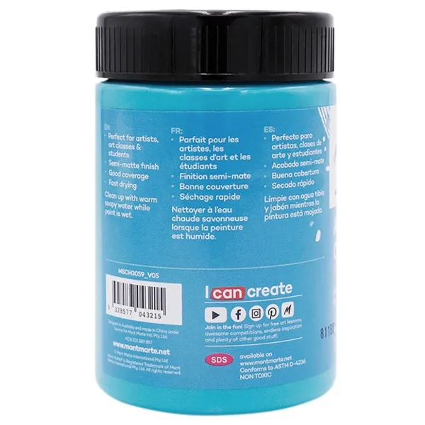 Ακρυλικό χρώμα mont marte 300ml studio acrylic turquoise - Mont marte