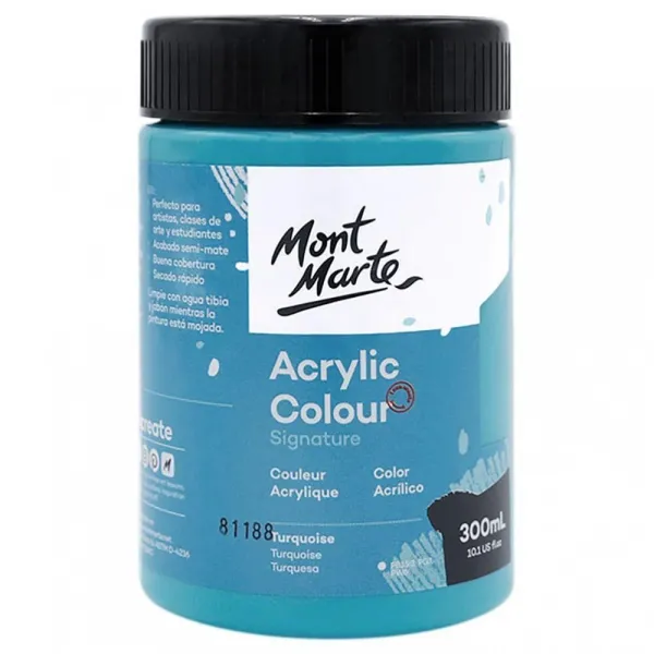 Ακρυλικό χρώμα mont marte 300ml studio acrylic turquoise - Mont marte