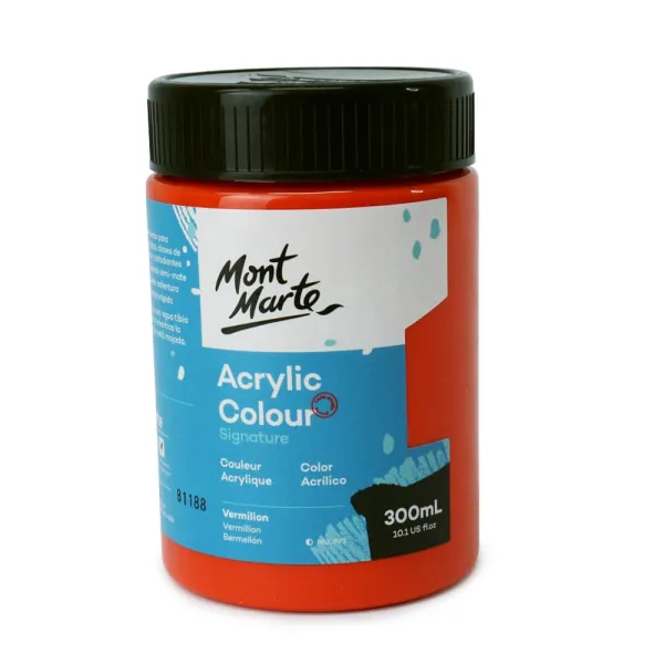 Ακρυλικό χρώμα mont marte 300ml studio acrylic vermilion - Mont marte