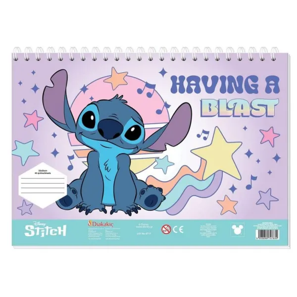 Μπλοκ ζωγραφικής lilo & stitch 23x33cm 40 φύλλα - Diakakis
